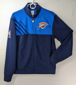 Adidas OKC Thunder NBA Basketball Full Zip Men's Warmup Jacket Blue Size Medium - Picture 1 of 12