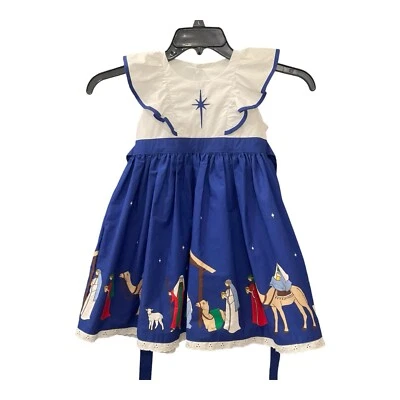 Vestido Belén Eleanor Rosa Azul Blanco Manga Acampanada VESTIDO VIOLA TALLA 6-7 Foto 1 de 4