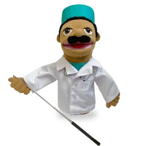 16"Doctor Hand Puppets Plush Hand Puppets with Retractable Puppet Control Lever - Picture 1 of 6
