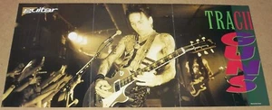 Póster plegable central de 3 páginas para guitarra Tracii Guns Gibson Les Paul - Imagen 1 de 4