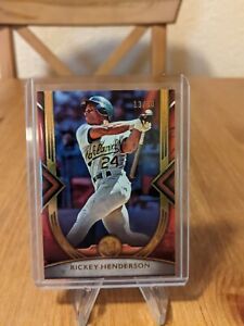 2022 Topps Museum Collection Rickey Henderson Red #d /50 Oakland Athletics