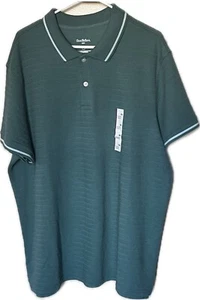 Goodfellow & Co. Polo Golf Shirt Men's Size 2XL Short Sleeve Green W/White Trim - Picture 1 of 4