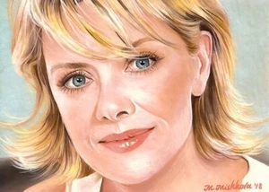 LE ACEO Sketch card PRINT SG1 Stargate Cute Sam Carter Amanda Tapping M Mishkova - Picture 1 of 1