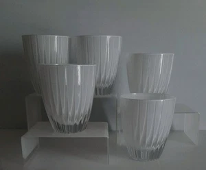 FABERGE Blanc de Blanc WHISKEY or WATER Lead Crystal Glasses Set Of 5 Marked - Picture 1 of 9