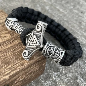 Pulsera para hombre vikinga Mjolnir pulsera martillo de Thor Reino Unido - Imagen 1 de 3