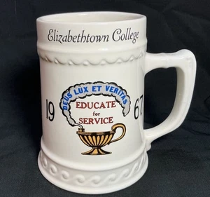 Vintage großer Keramik Krug Becher Elizabethtown College 1967 - Bild 1 von 6