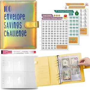 100 Umschläge Spar Challenge Umschlag Spar Challenge Ordner Sparbuch Geld Spar - Bild 1 von 7