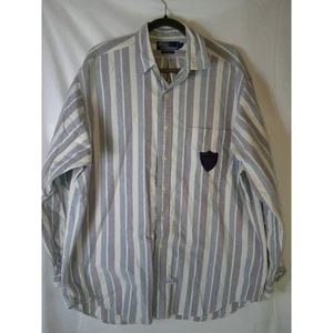 Rare Vintage 90's Polo Ralph Lauren Mens Large Striped Shirt Long Sleeve Crest - Bild 1 von 4