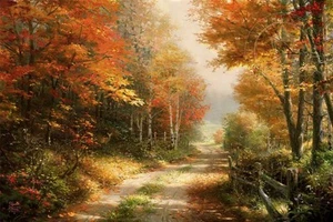 Thomas Kinkade Walk Down Autumn Lane Publisher's Proof on Paper 36x24 - Picture 1 of 1