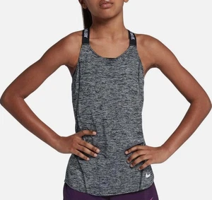 Camiseta sin mangas de entrenamiento Nike Dri FIT para jóvenes niñas talla grande gris negra Just Do It - Imagen 1 de 7