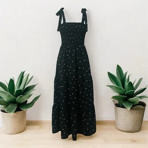 Maxi Vestido Francesca’s Talla XS Ramona Corazón En Niveles Sin Mangas Calado Negro Rosa - Imagen 1 de 12