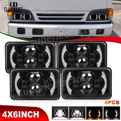 4 Piezas Faro Ajuste Isuzu NQR NPR NPR-HD FTR 4x6" Faro LED Alto/Bajo Viga Sellada Foto 1 de 4