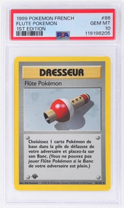 1999 Pokemon Base Set French Pokemon Flute 1st Edition #86 PSA 10 - Picture 1 of 2