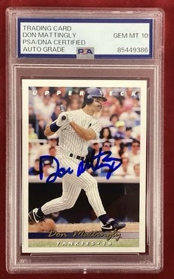 Don Mattingly Signed 1993 Upper Deck #134 Baseball Card Auto PSA/DNA MT 10 - Image 1 of 3