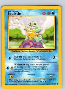 Squirtle 63/102 1999 Base Set Unlimited Regular Common - Picture 1 of 3