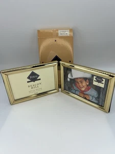 Vintage Fetco Double Brass Picture Frame Horizontal 4x6” Photos Holds 2 Pictures - Picture 1 of 12