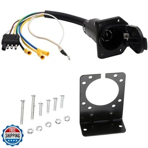 NEWSUN® Premium 4 Way Flat to 7 Blade Trailer Adapter with Mounting Bracket a - Picture 1 of 5