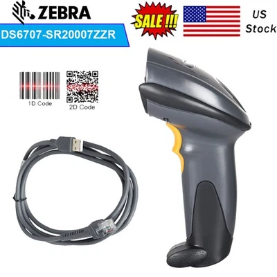 Symbol DS6707-SR20007ZZR 1D 2D portátil USB alcance padrão scanner de código de barras + cabo - Imagem 1 de 4