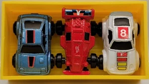 SOMA Micro Racer Cars in Carry Case 1989 Vintage 3 Cars Red White Blue - Picture 1 of 16