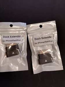 iphone 4/4s 2 Pck 30-Pin Charging Black Dock Connector Extender ipad ipod 1-2-3 - Picture 1 of 6