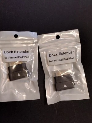 iphone 4/4s 2 Pck  30-Pin Charging Black Dock Connector Extender ipad ipod  2pk - Image 1 of 4