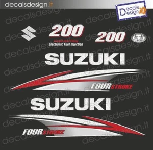 Adesivi motore marino fuoribordo Suzuki 200 cv four stroke  barca stickers - Foto 1 di 1