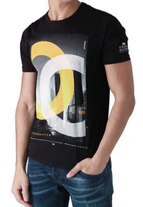 CROSSHATCH Herren T-Shirt CHICAGOS CH PHOTO PRINT TEE kurzarm rundhals Logo NEU - Picture 1 of 10