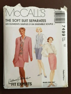 Mc-7499 Jacket Vest Blouse Pull-On Skirt Sewing Pattern McCall's Size 12 Uncut - Picture 1 of 3