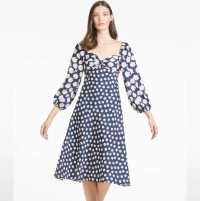 Vestido SACHIN & BABI Melody en Azul/Rosa Ikat Floral Talla 12 NUEVO Foto 1 de 4