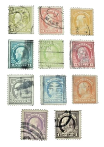 US SC 508-518 WASHINGTON perf 11 set lot of 11 1917-19 - Picture 1 of 2