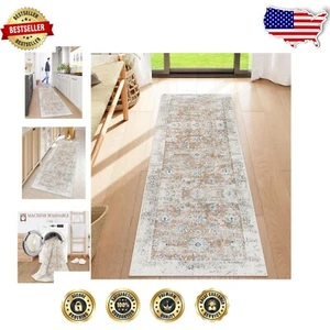 Vintage Floral Anti-Rutsch Läufer Teppich 2x6ft - Weich Küche & Flur Essential - Bild 1 von 9