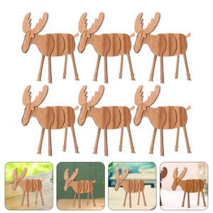 6Pcs Urlaub Tisch Dekorationen Weihnachten Rentier Dekorationen - Bild 1 von 16
