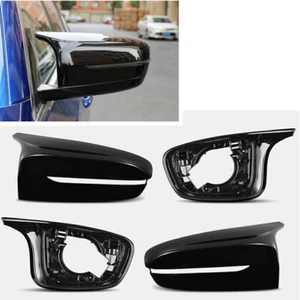 Tapa de cubierta de espejo retrovisor de coche negro brillante para BMW 5 serie 7 6GT M5 G30 38 32 10 12 F90 - Imagen 1 de 5