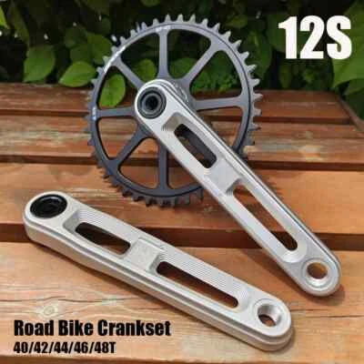 170mm Road Bike Crankset Hollow Tech Crank 40 42 44 46T Chainring 11/12 Speeds - Image 1 of 4