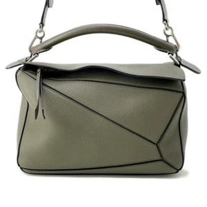LOEWE Puzzle bag Size Medium Calf Leather Khaki 322.12KS20 - Picture 1 of 16