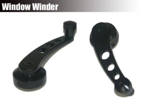 Universal Window Winder Crank Door Glass Handle Aluminium w/ 3 Adaptor black - Picture 1 of 1