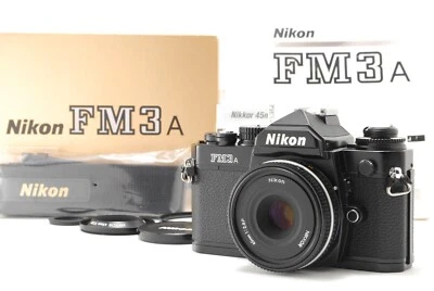 【N.COMO NUEVO en Caja】Nikon FM3A Negro + 45mm F2.8 P con Filtro, Capucha, Correa de JAPÓN M63 Foto 1 de 4