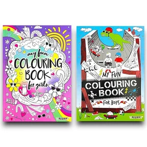 2x KIDS CHILDREN GIRLS BOYS COLOURING BOOK A4 COLOUR FUN ACTIVITY DRAWING A4 - Imagen 1 de 18