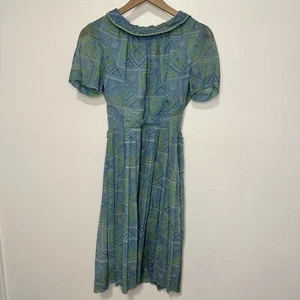 Vintage 50s Blue Scoop Neck Betty Hartford Dress - Picture 1 of 18