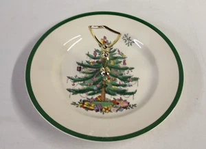 Spode Christmas Tree Round Serving Plate with Gold Handle - 10.75" - England - Picture 1 of 2