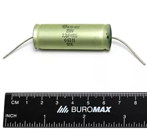 6 Stück Polyester Kondensator 2,2 uF 250 V 5 % K73-16 metallisierte Folie PETP Audio UdSSR - Bild 1 von 3