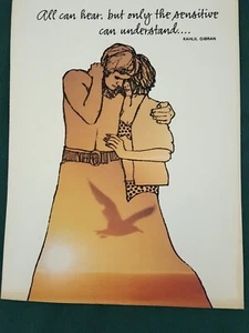Litografía de colección años 70 'Todos pueden oír solo los sensibles pueden entender' Gibran 5"X7" - Imagen 1 de 4