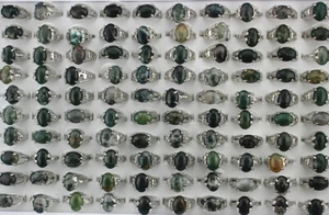 35pcs Wholesale Lots Mixed Style Charm Natural Stone Silver Plated Women Rings - Picture 1 of 8