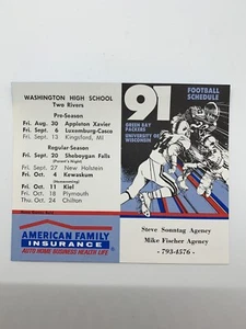 1991 Green Bay Packer NFL Pocket Schedule Sponsor American Family Insurance - Picture 1 of 2