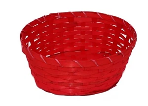 All-Purpose Oval Bamboo Gift Woven Basket 9.75 in x 7.5 in x 4 in, Red - Picture 1 of 1