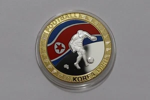 🧭 🇰🇵 KOREA MEDAL SOCCER WORLD CUP 2010 SILVER PLATED 40mm B62 #67 - Picture 1 of 2