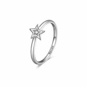 Anillo Estrella Plata Y Zirconios Rosado RZA027 - Imagen 1 de 4