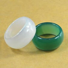 22-24mm  Chalcedony natural thumb ring jewelry  jade ring agate Green White