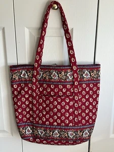 VERA BRADLEY RED LEAF XL TOTE SHOULDER BAG - Picture 1 of 8