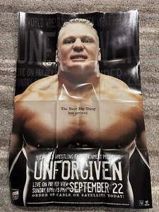 WWE 2002 UNFORGIVEN APPROX 26" x 39" PROMO folded poster LESNAR vs UNDERTAKER - Picture 1 of 1